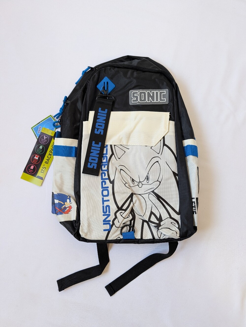 Sonic the Hedgehog 17.5" Commuter Backpack Laptop School Bag NWT